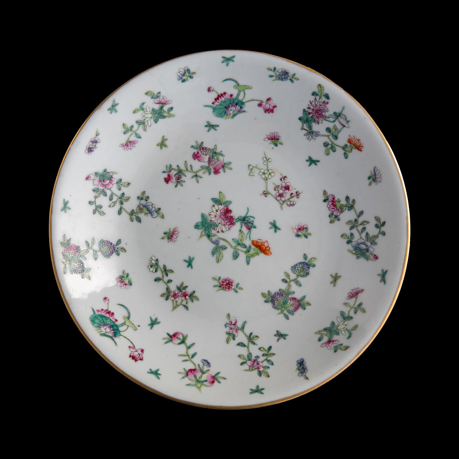 A Chinese famille rose 'floral' plate, Republic period: A Chinese famille rose 'floral' plate Republic period H: 2 1/4, Dia: 12 7/8 in. (H: 5.7, Dia: 32.7 cm.) Private collection, Potomac, Maryland. Click here fo