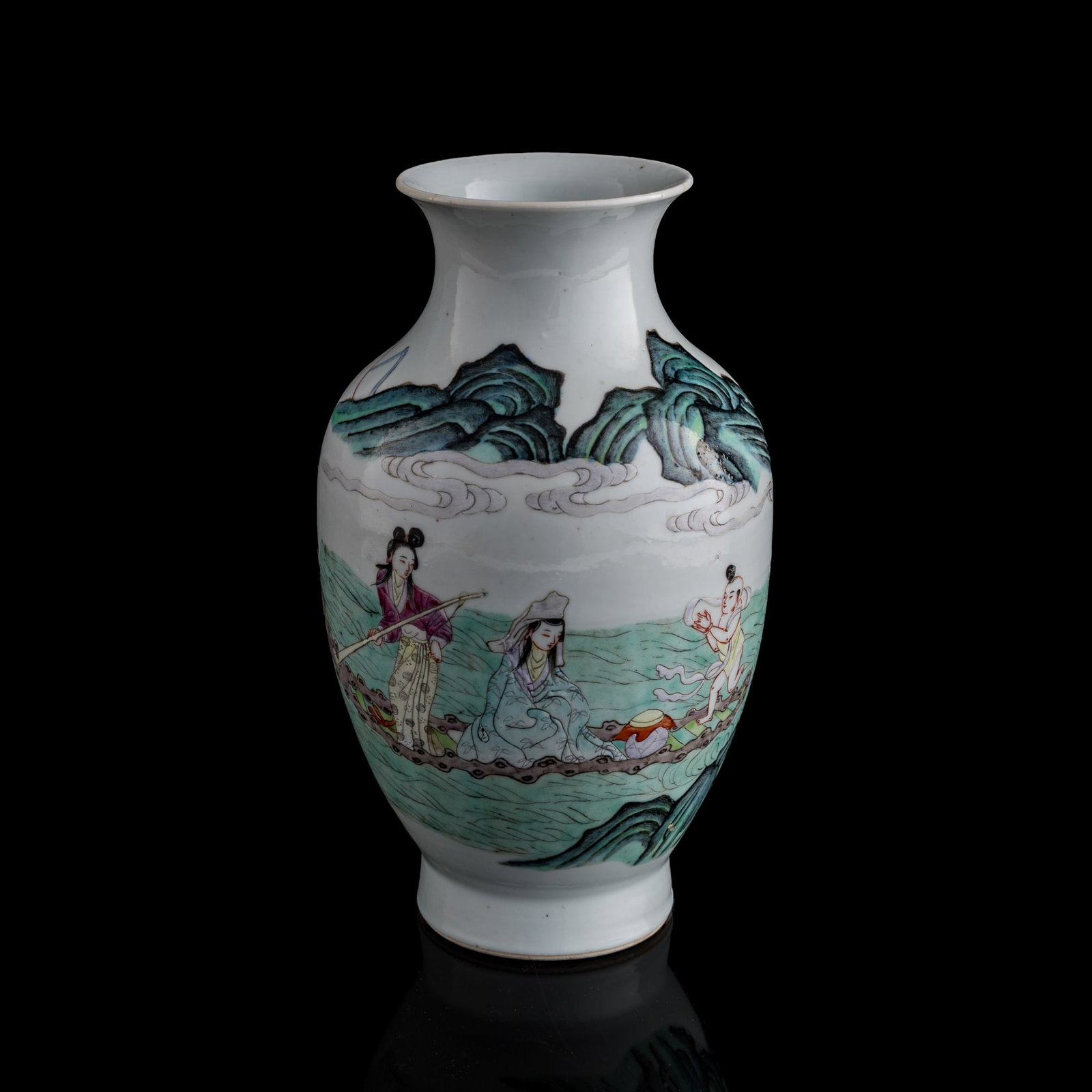 A Chinese famille rose 'court lady' vase, late 19th century (1 of 9)