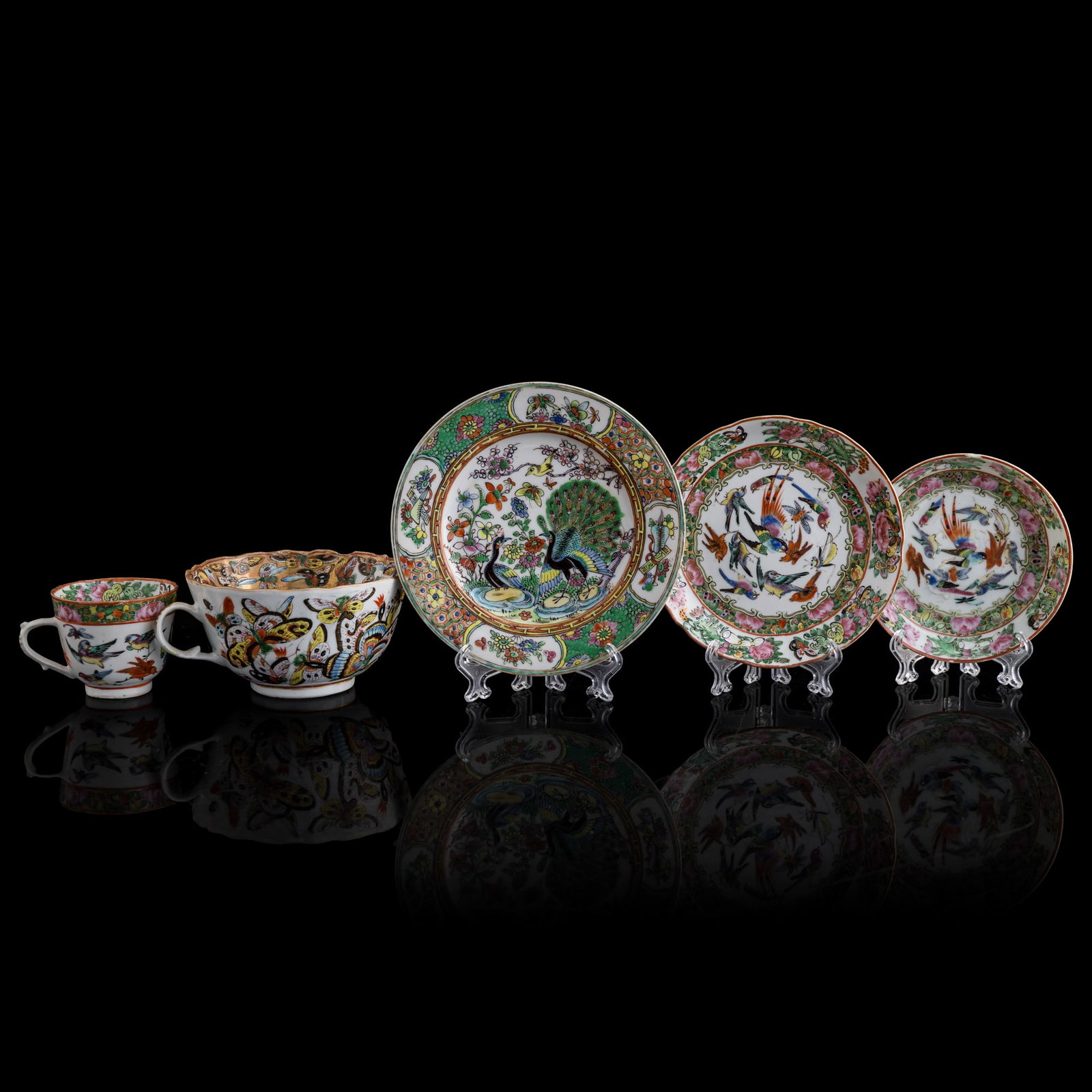 A group of Chinese Canton famille rose wares, 19th century (1 of 8)