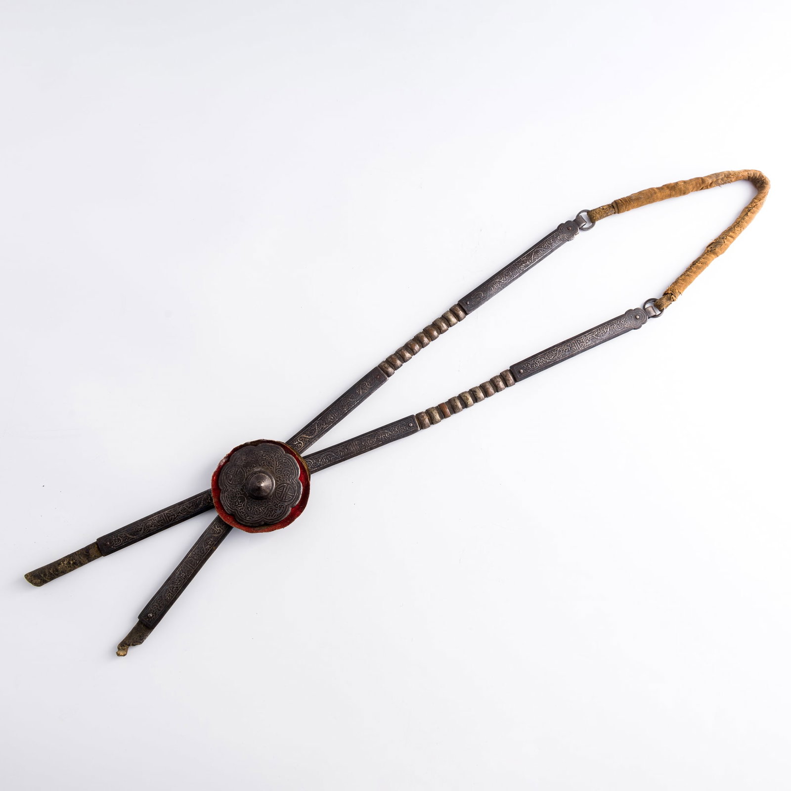 A Tibetan silver-inlaid iron horse harness, Ming/Qing dynasty (1 of 9)