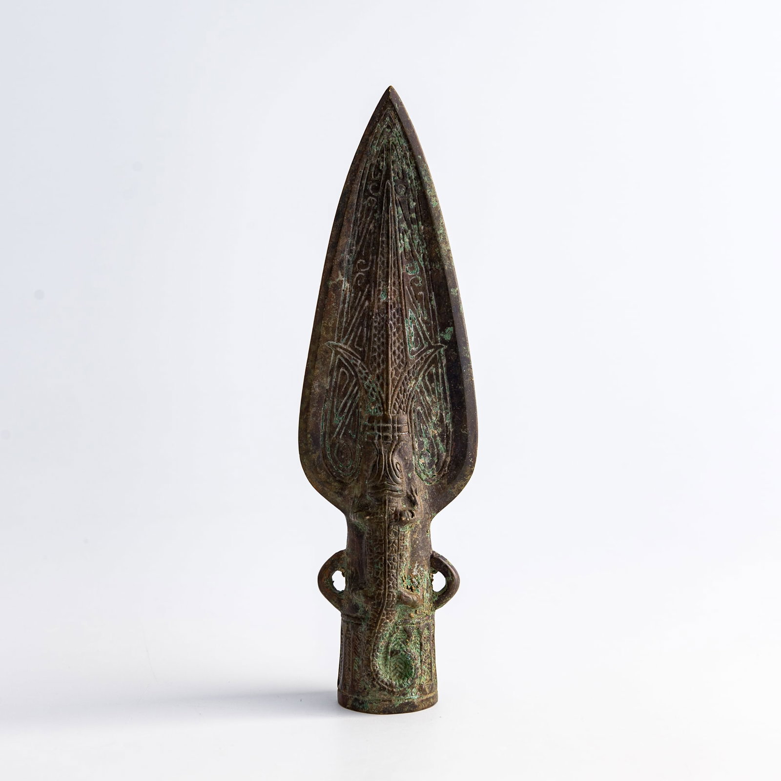 A Chinese bronze spear, Warring States period (1 of 8)