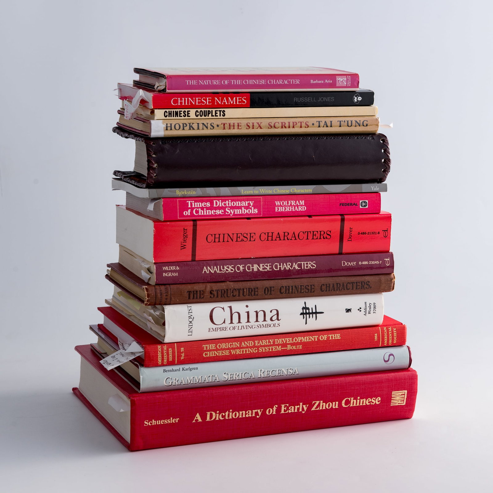 A group of fourteen books on Chinese characters and symbolism (1 of 5)
