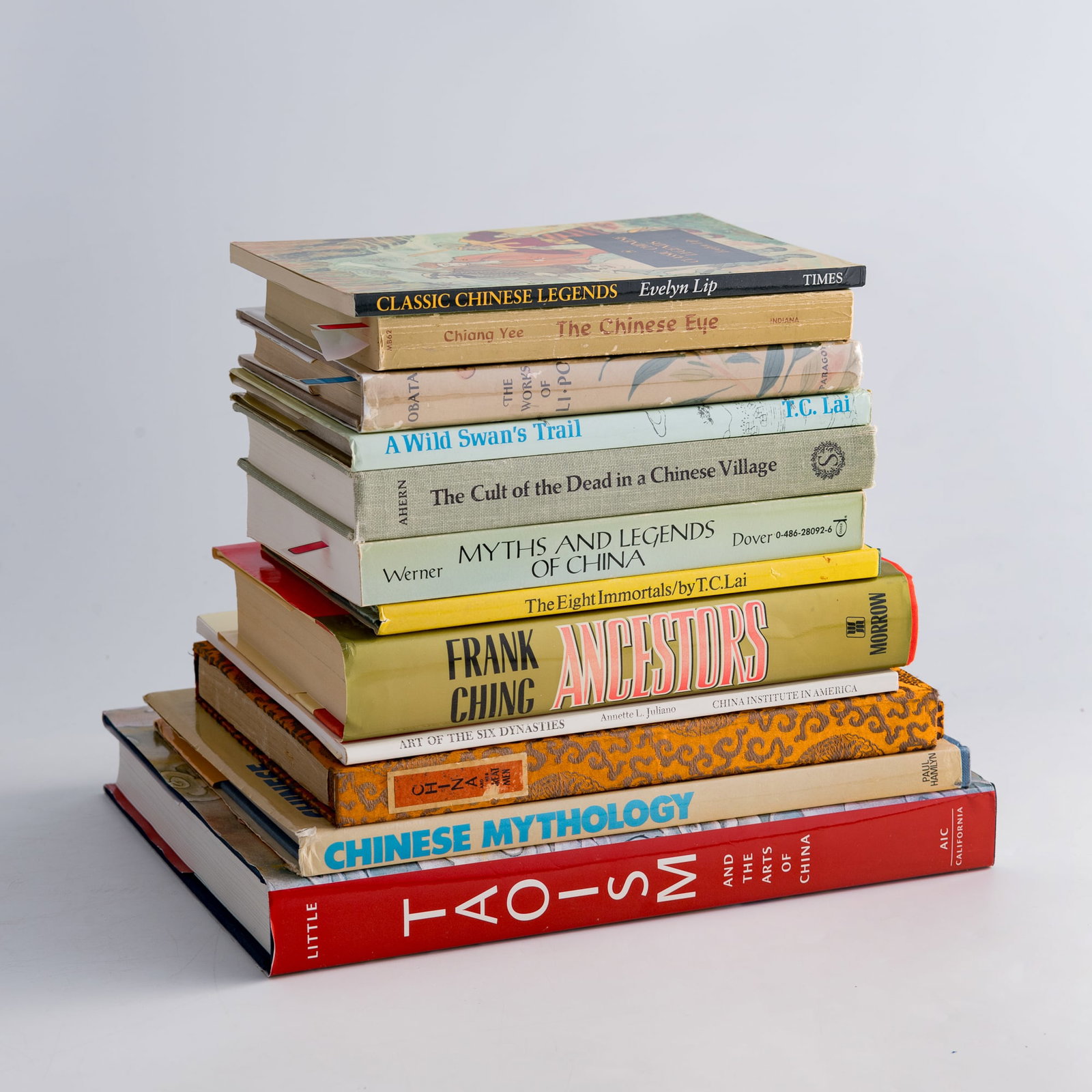 A group of twelve English-language books on Chinese art and culture: A group of twelve English-language books on Chinese art and culture consisting of The Works of Li Po by Shigeyoshi Obata (1965 reprint); A Wild Swan's Trail by T. C. Lai (1978); Classic Chinese Legend