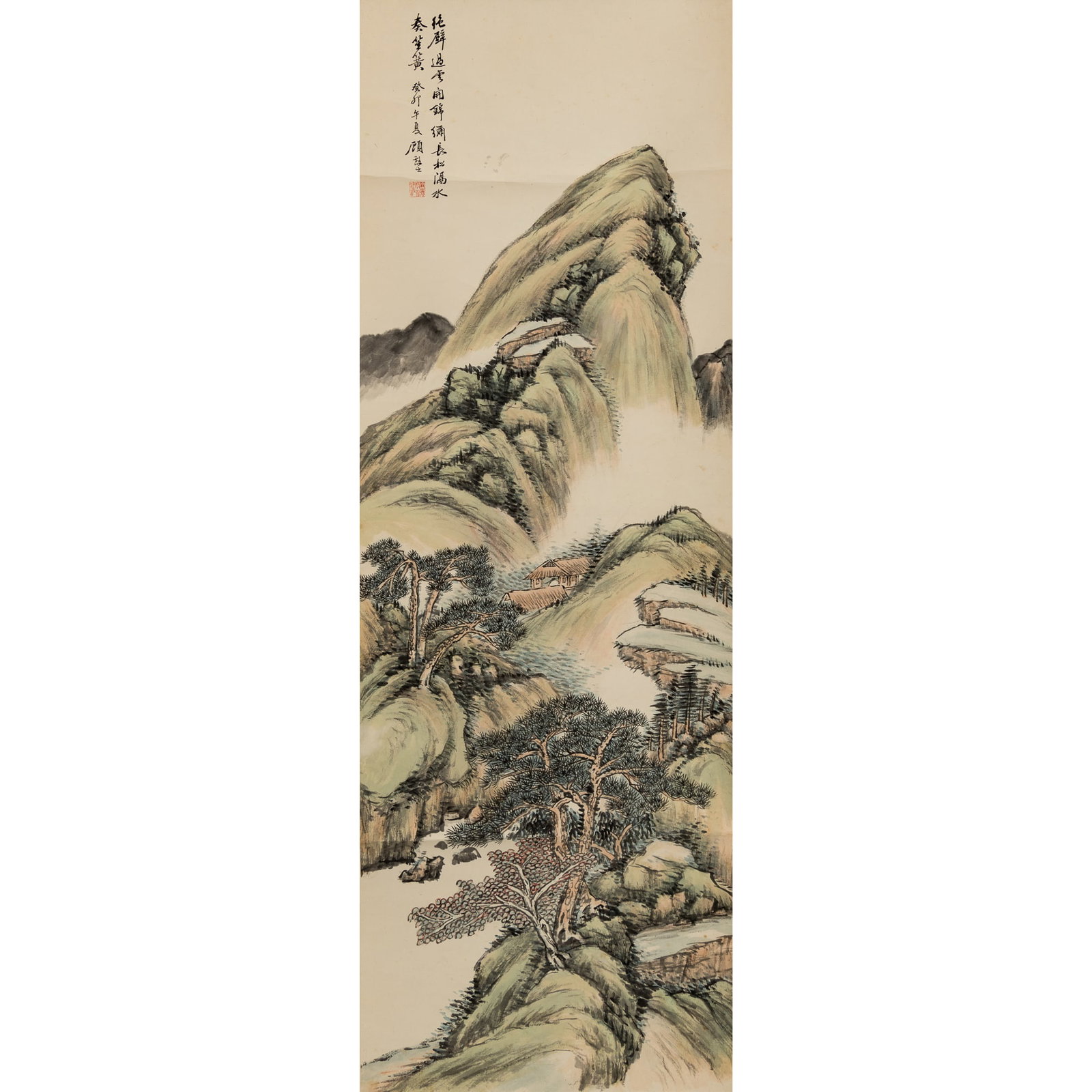 A Chinese landscape painting, hanging scroll, by Gu Linshi (1865-1930) (1 of 6)