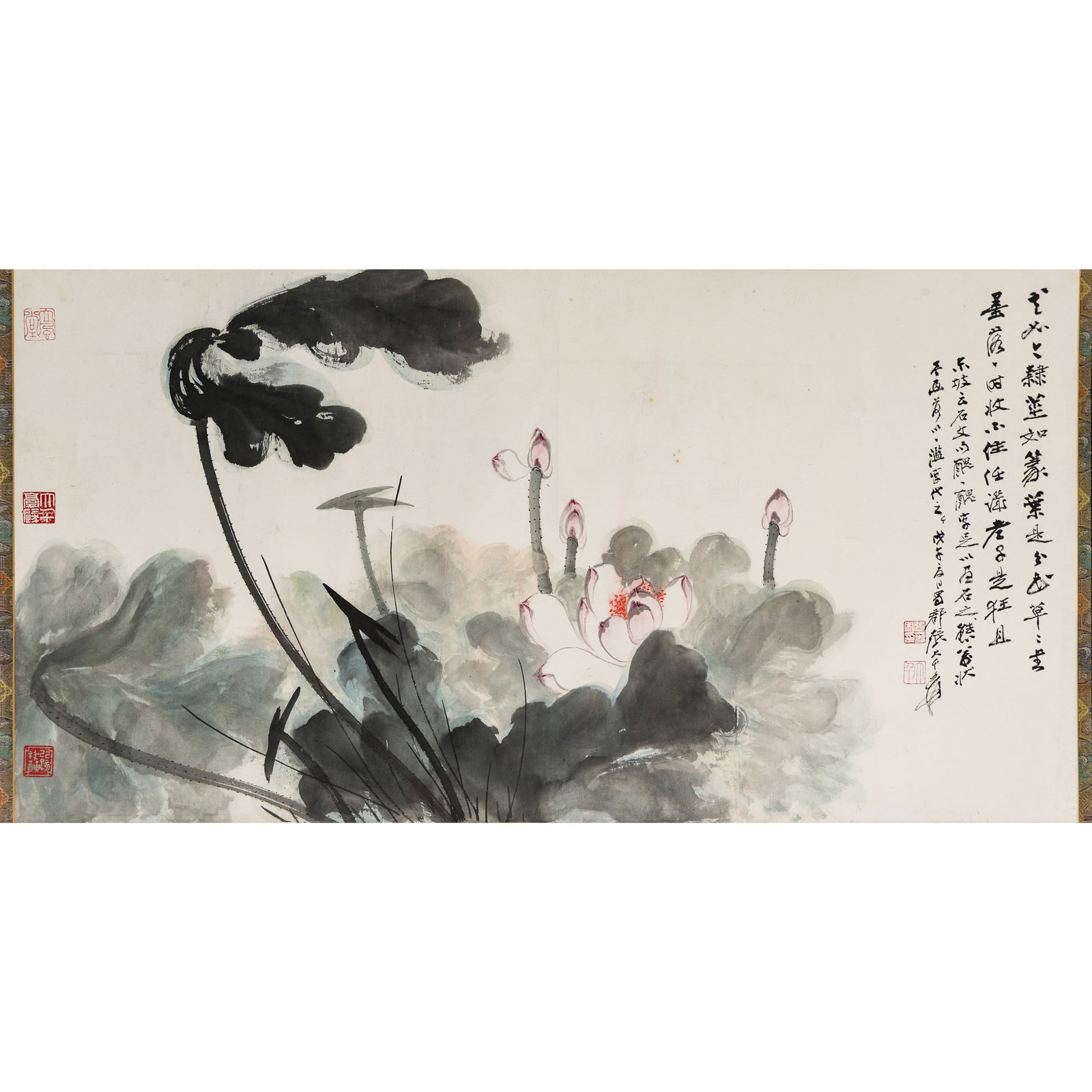 A Chinese 'lotus' painting, by Zhang Daqian (1899-1983), dated 1978 (1 of 9)