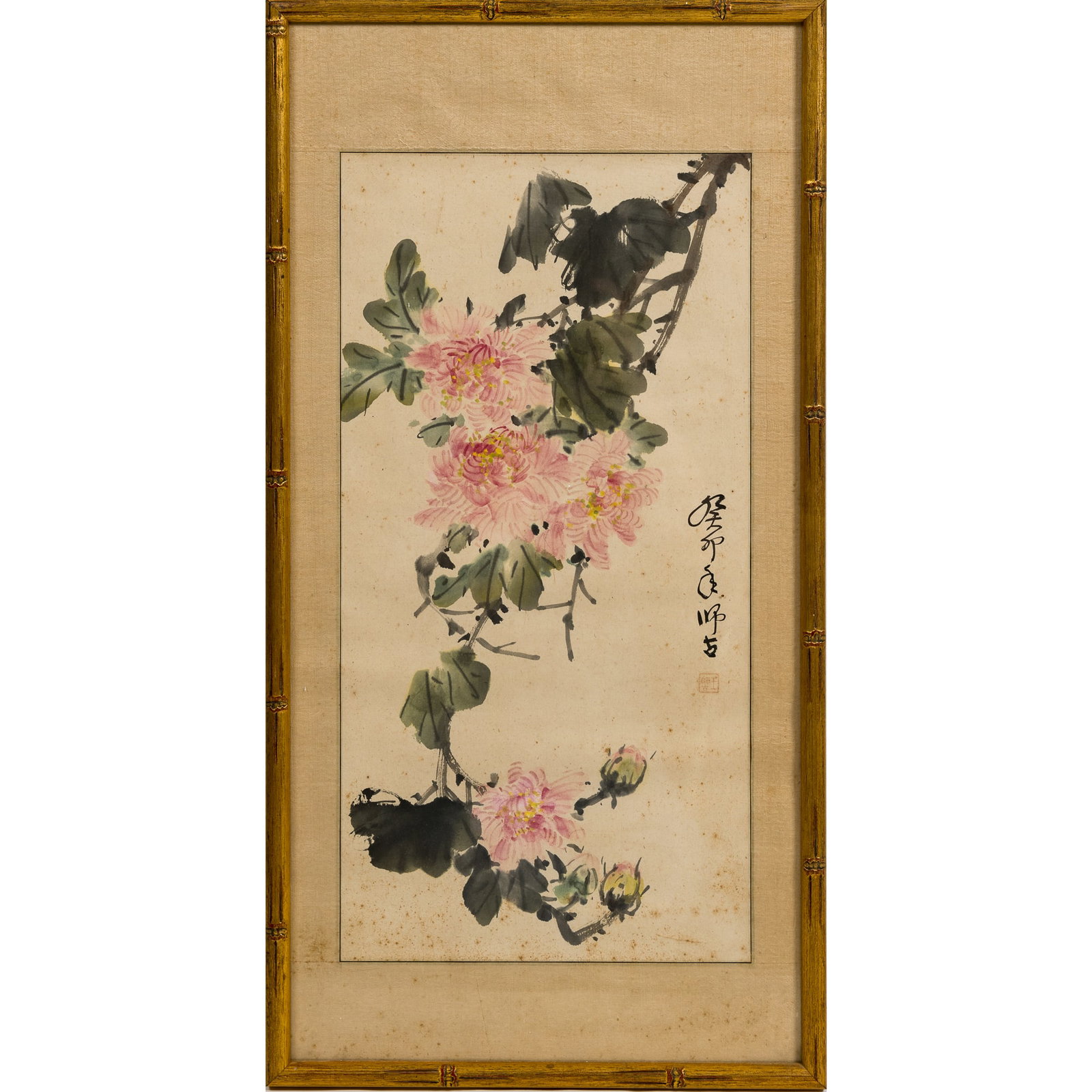 A Chinese 'peony' painting, by Wang Shigu (unknown) (1 of 6)