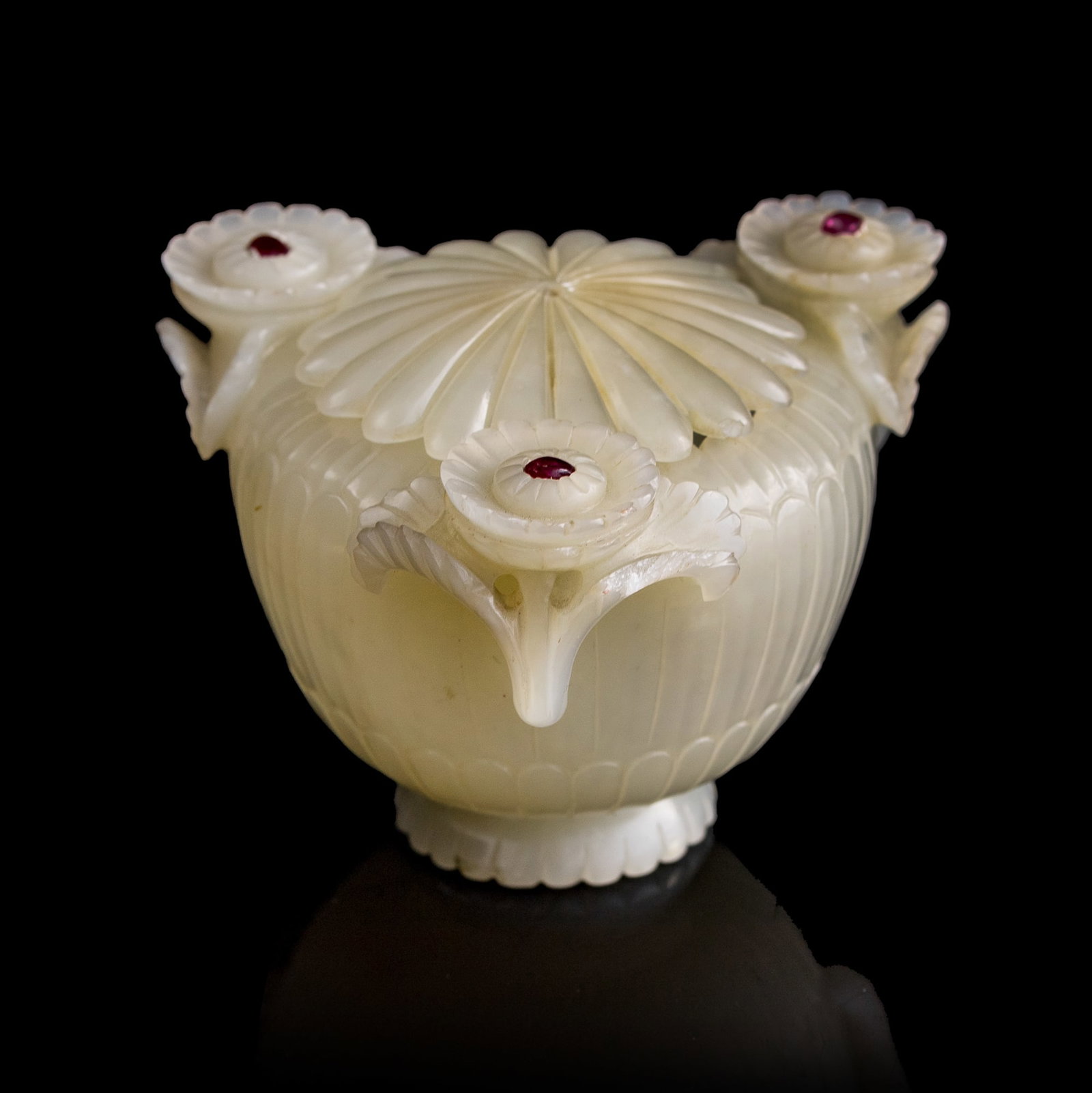 A Chinese white jade Mughal-style covered censer, Qianlong period, Qing dynasty (1 of 13)