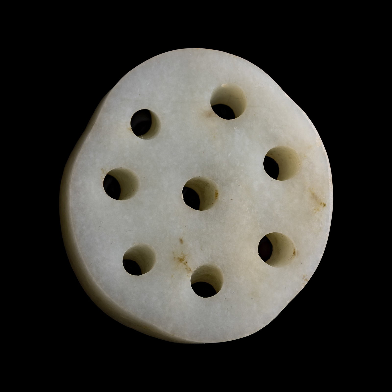 A Chinese white jade lotus-root pendant, early 19th century (1 of 5)