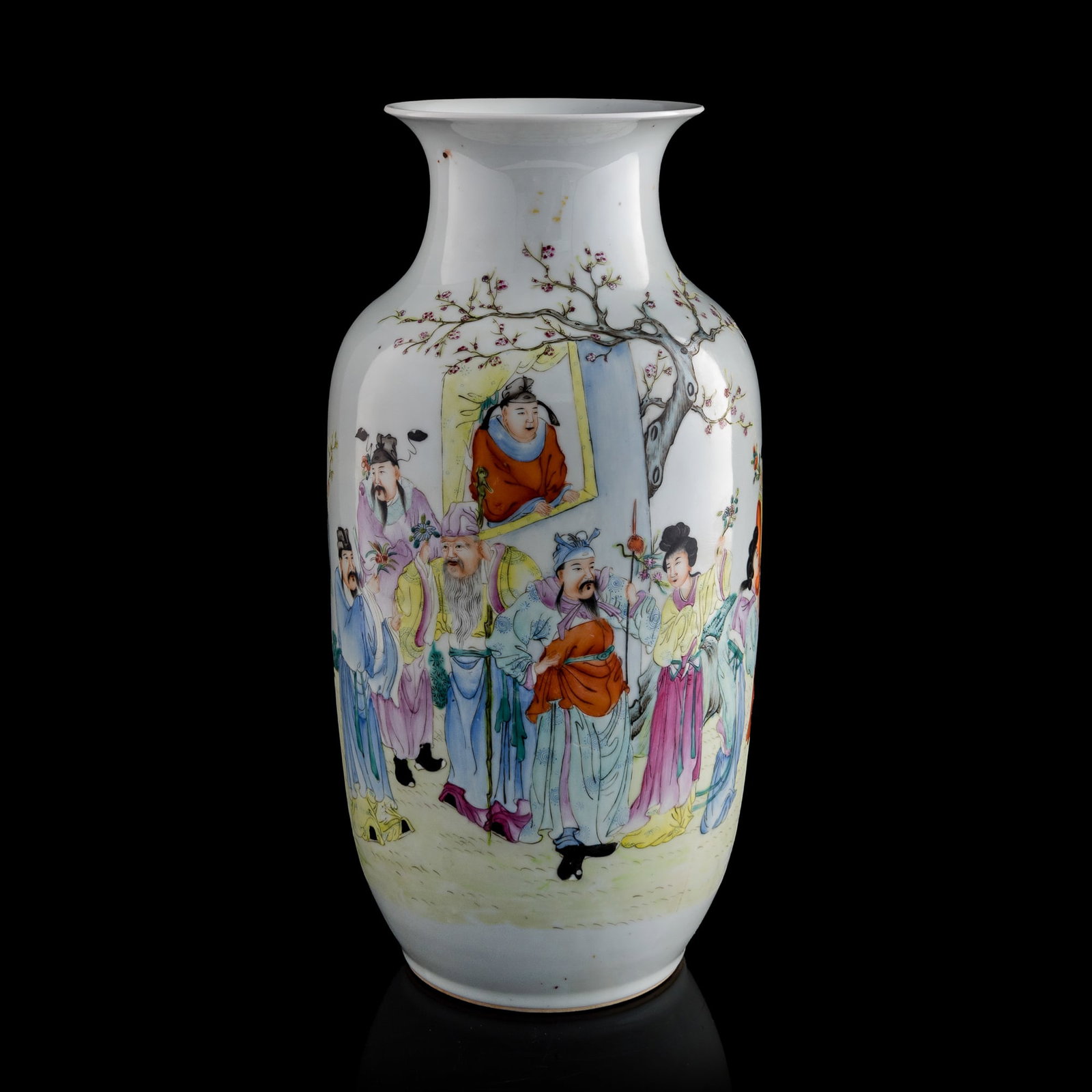 A Chinese famille rose figural lantern vase, Republic period: A Chinese famille rose figural lantern vase Republic period H: 17 1/4, Dia: 8 in. (H: 43.8, Dia: 20.3 cm.) Private collection, Seattle, Washington. Click here for