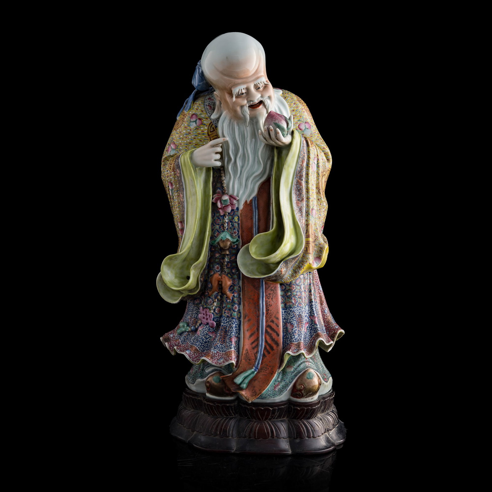 A Chinese famille rose Shouxing figure, by Wei Hongtai, Republic period (1 of 11)