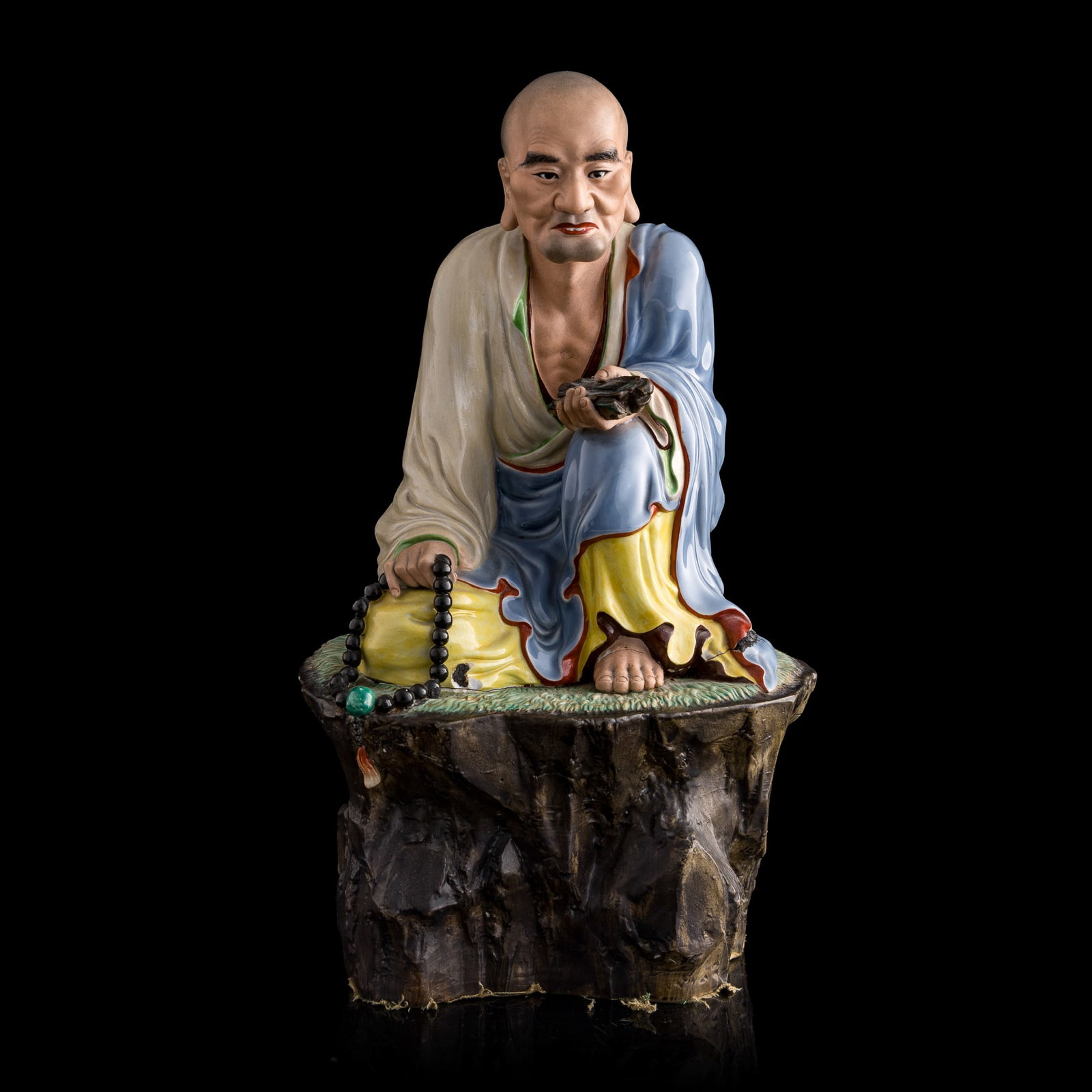 A Chinese famille rose luohan, by Zeng Longsheng, Republic period (1 of 10)