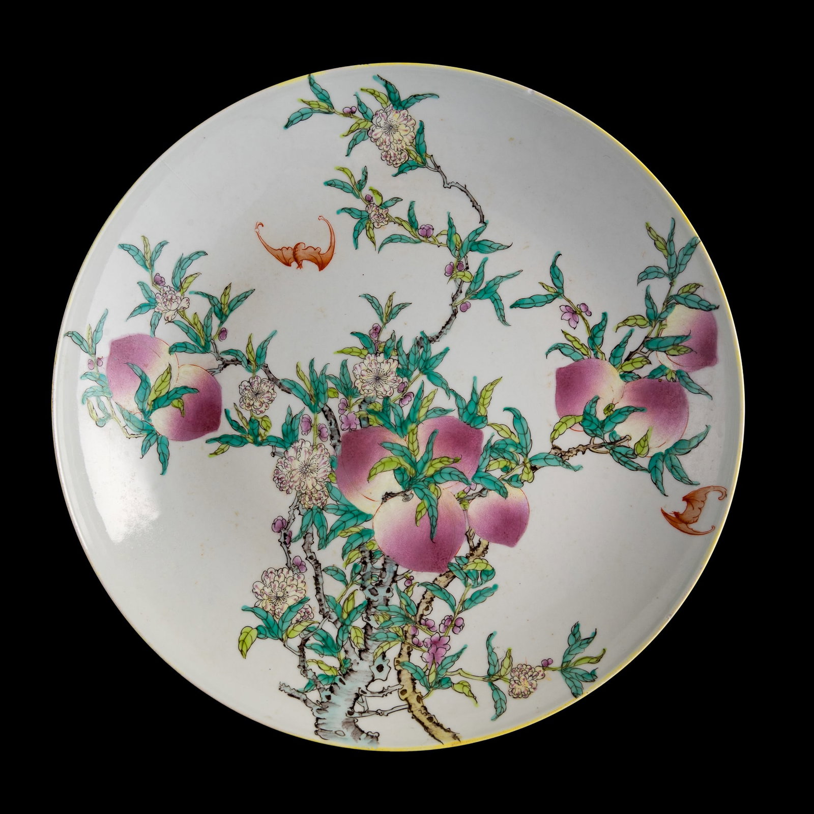 A Chinese famille rose 'Nine Peaches' charger, 19th century (1 of 7)
