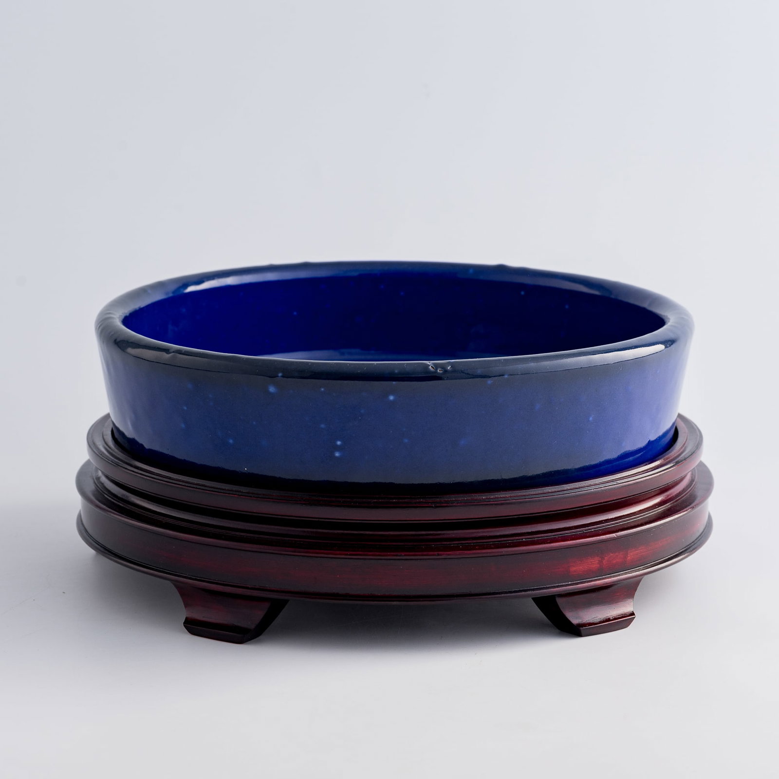 A Chinese sacrificial-blue-glazed brush washer, Republic period (1 of 9)