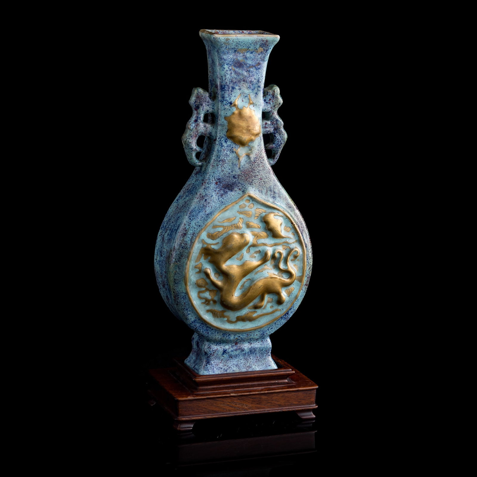A Chinese archaistic bronze-glazed 'chilong' vase, early 19th century (1 of 10)