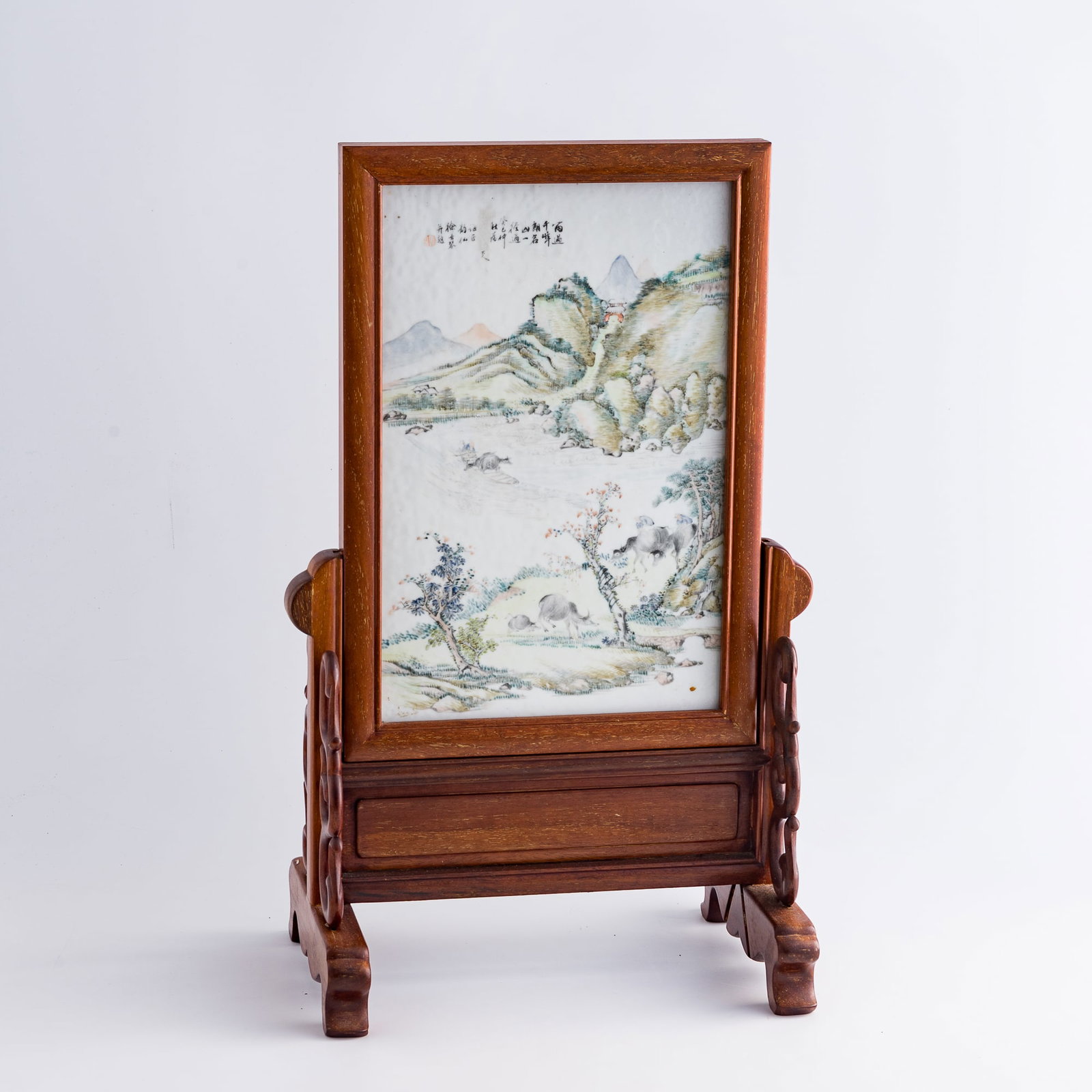 A Chinese Qianjiang-enameled 'landscape' porcelain plaque, late 19th century (1 of 11)