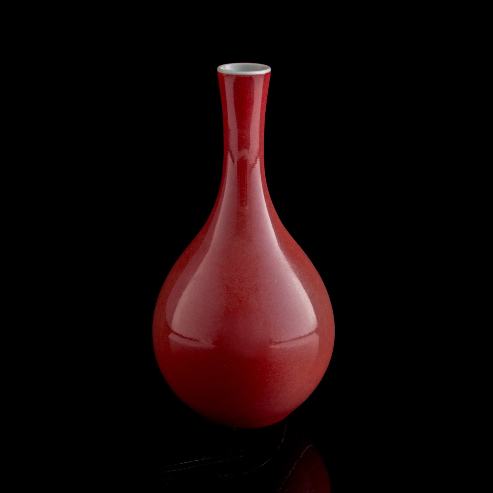 A Chinese sacrificial-red-glazed danping vase, Qing dynasty (1 of 8)