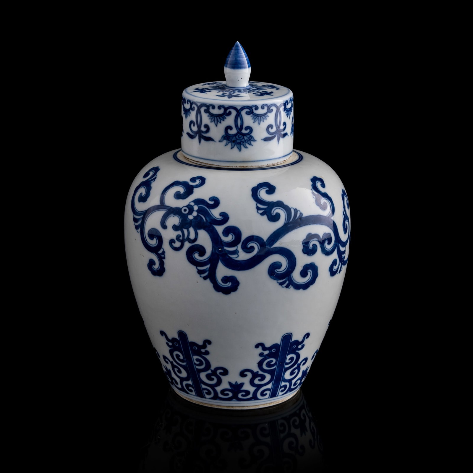A Vietnamese blue and white 'Bleu de Hue' covered jar, Nguyen dynasty (19th century) (1 of 9)