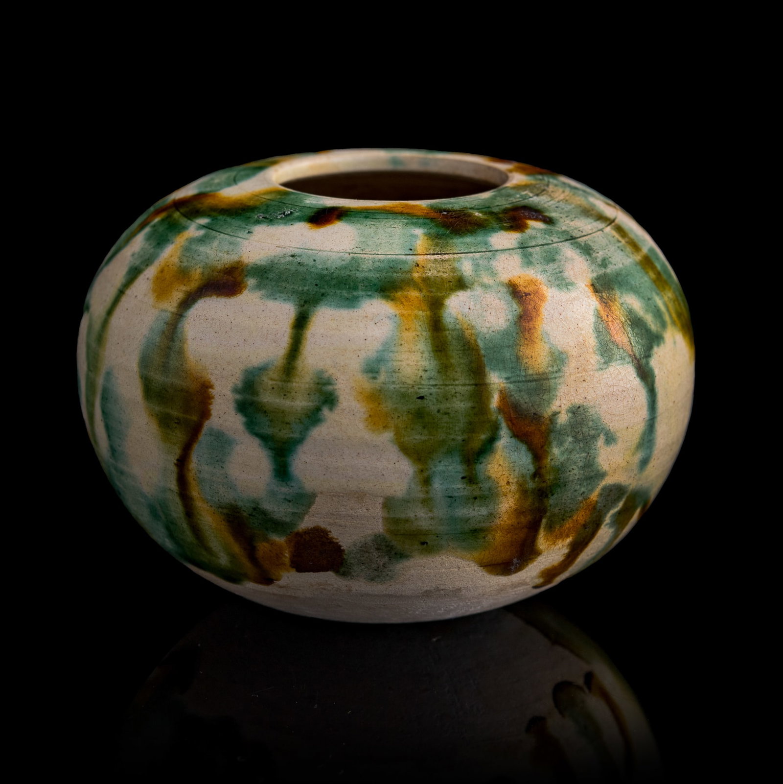 A Chinese sancai water coupe, Tang dynasty (1 of 8)