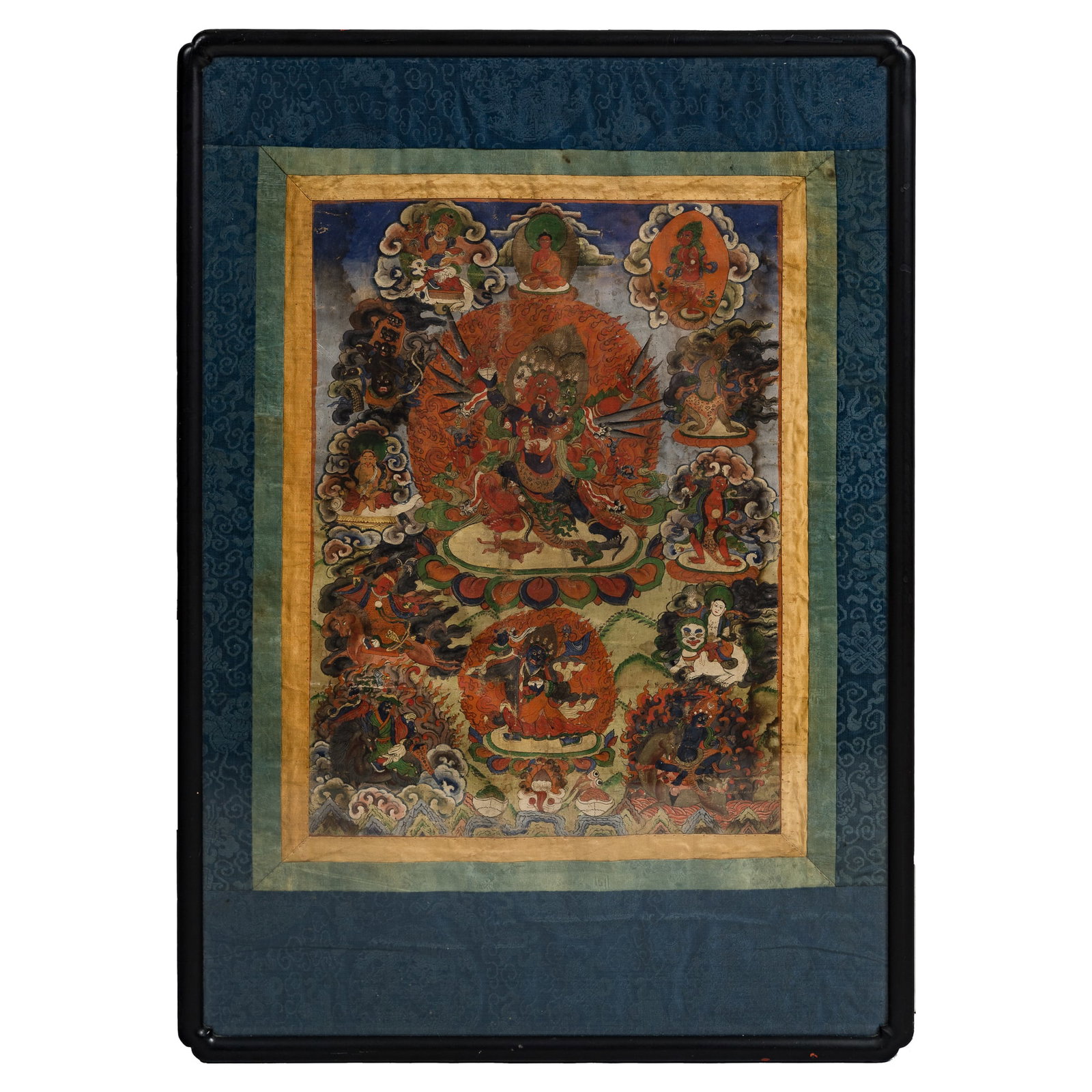 A Tibetan six-armed Mahakala thangka, Qing dynasty (1 of 8)