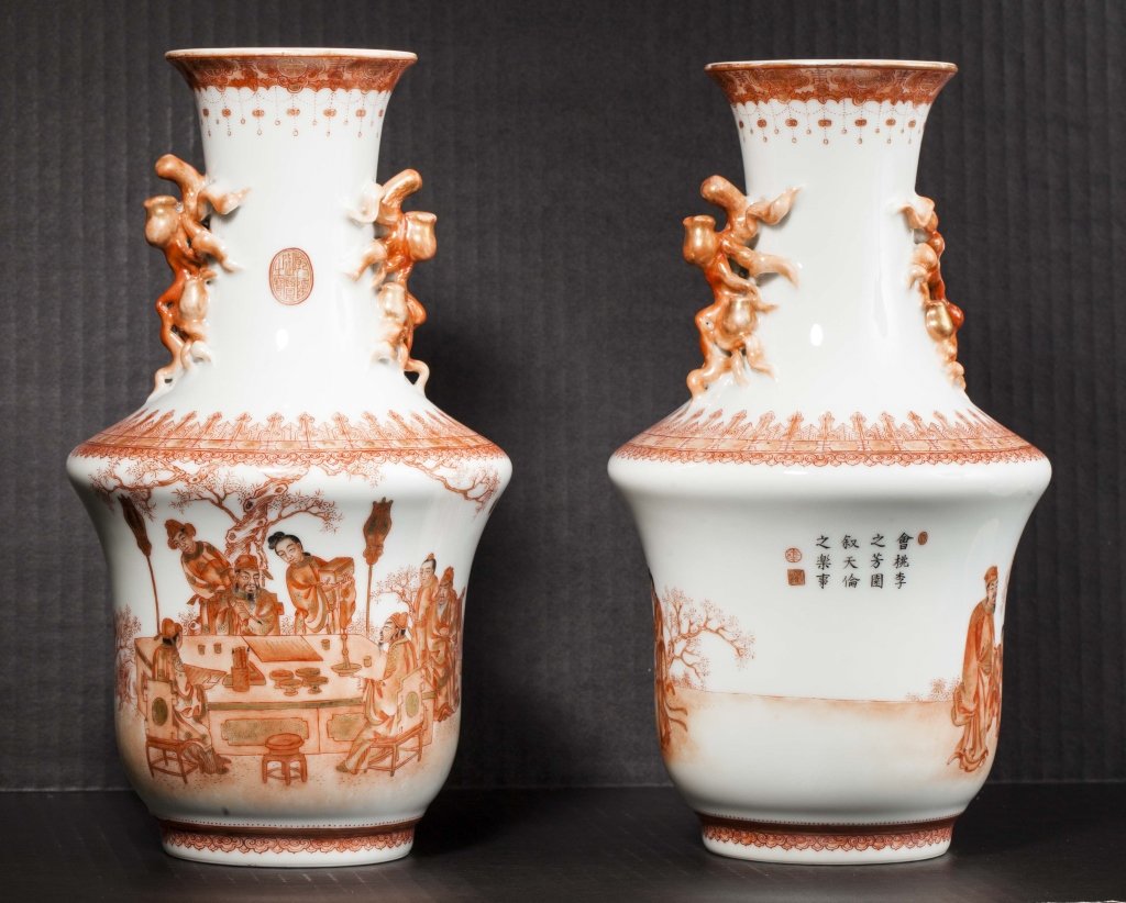 A Pair of Enameled Vases, Republic Period (1 of 10)