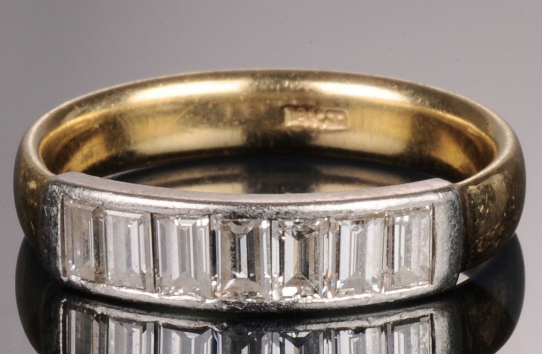 18K Two-Tone Gold & Diamond Wedding Band (1 of 5)