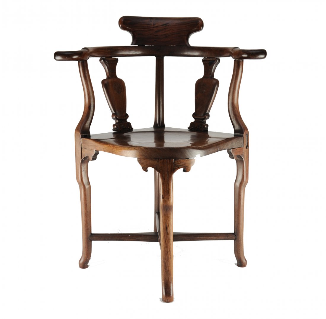 Rosewood Corner Chair, Late 19th to Early 20th C. (1 of 8)