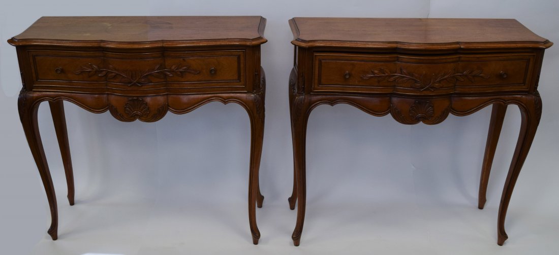 Pair of Single-Drawer Wooden Tables (1 of 10)