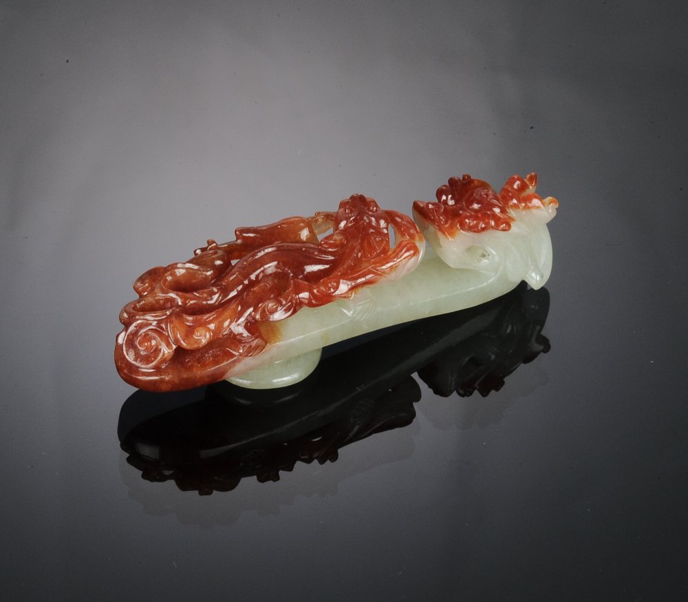 Red Jadeite Dragon Belt Hook, 19th Century (1 of 10)