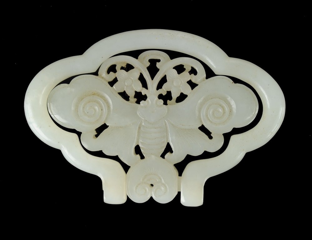Fine Jade Carving of Rotating Butterfly (1 of 3)