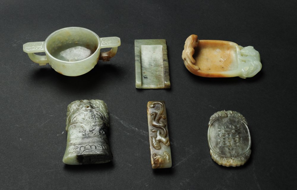 Group of Six Jade Carvings, Ming & Qing Dynasty (1 of 7)