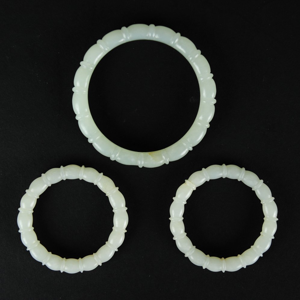 A Group of White Jade Bangles, 18th - 19th Century (1 of 1)
