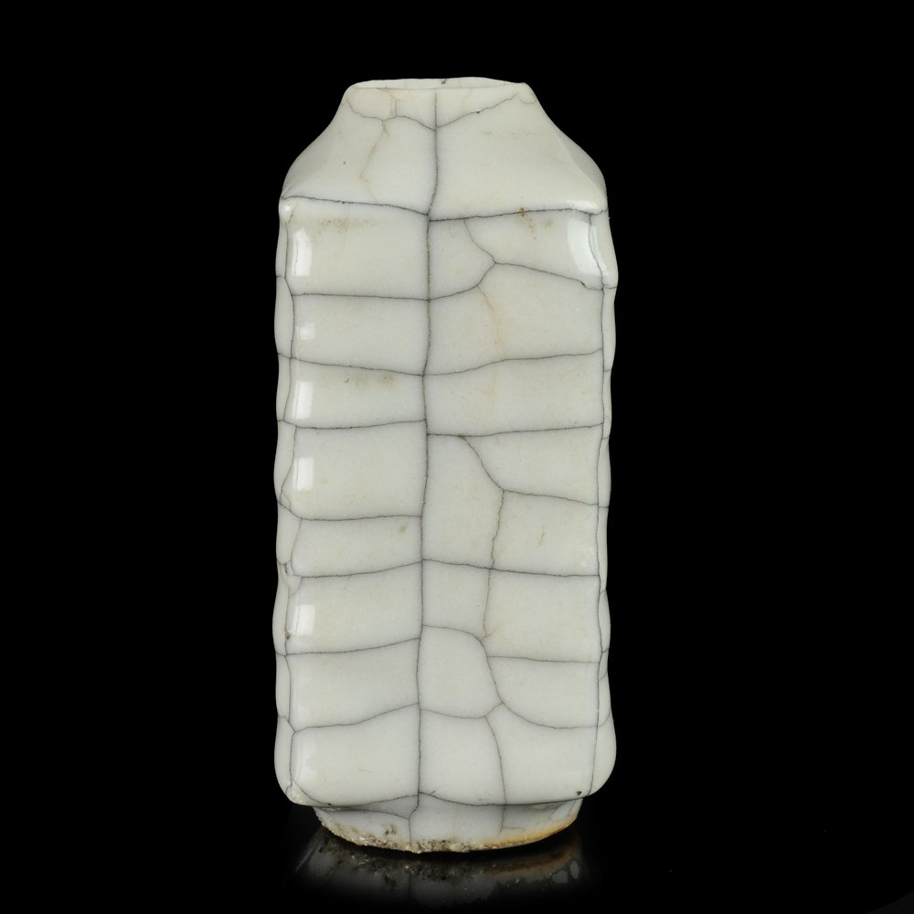 A Small Ge Glazed Square Vase (1 of 7)