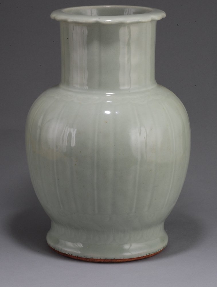 A Celadon Vase with Lotus Mouth, 18th Century (1 of 8)