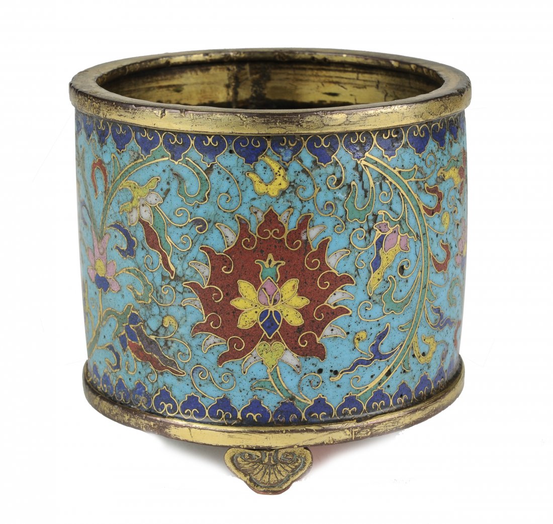 Blue Cloisonné Tripod Incense Burner (1 of 9)