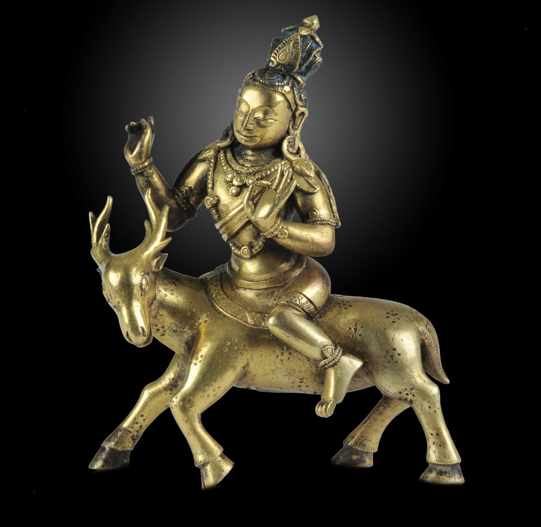 A Bronze Buddha Riding A Deer (1 of 8)
