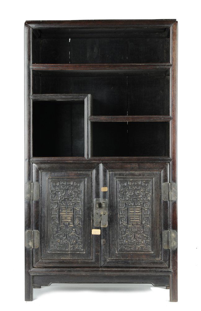 A Small Zitan Cabinet, 18th - 19th Century (1 of 10)