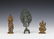 Three Small Bronze Bodhisattva Statues