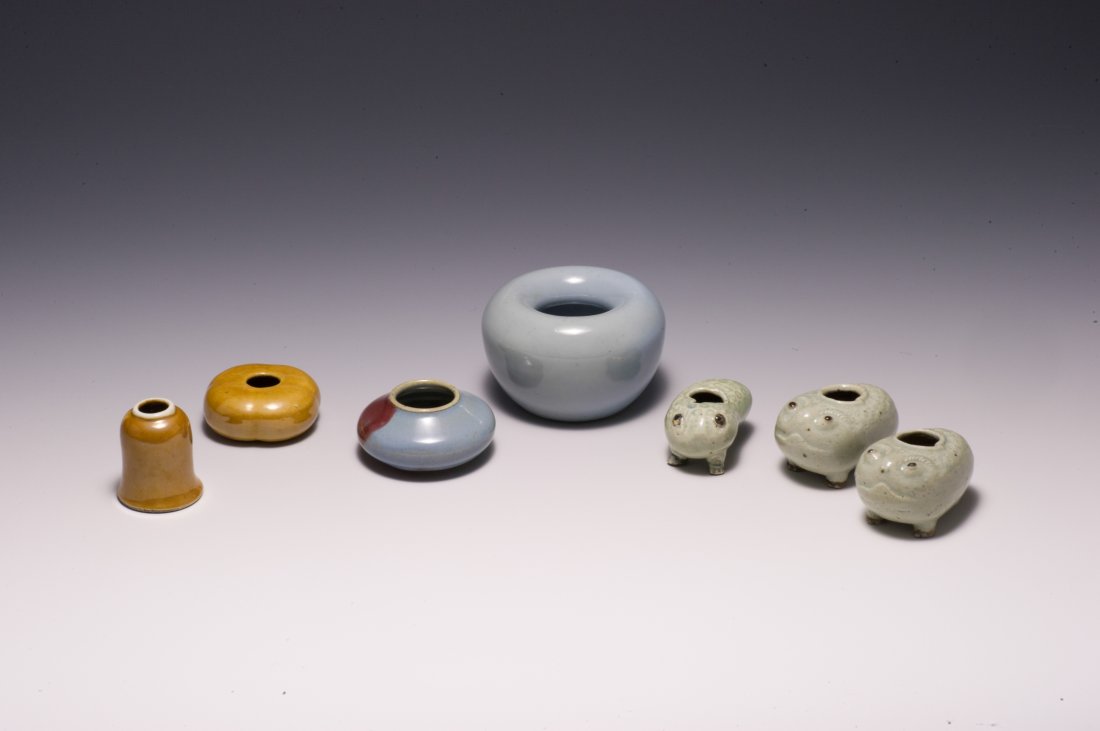 Seven Glazed Brush Pots, 18th - 19th C. (1 of 10)