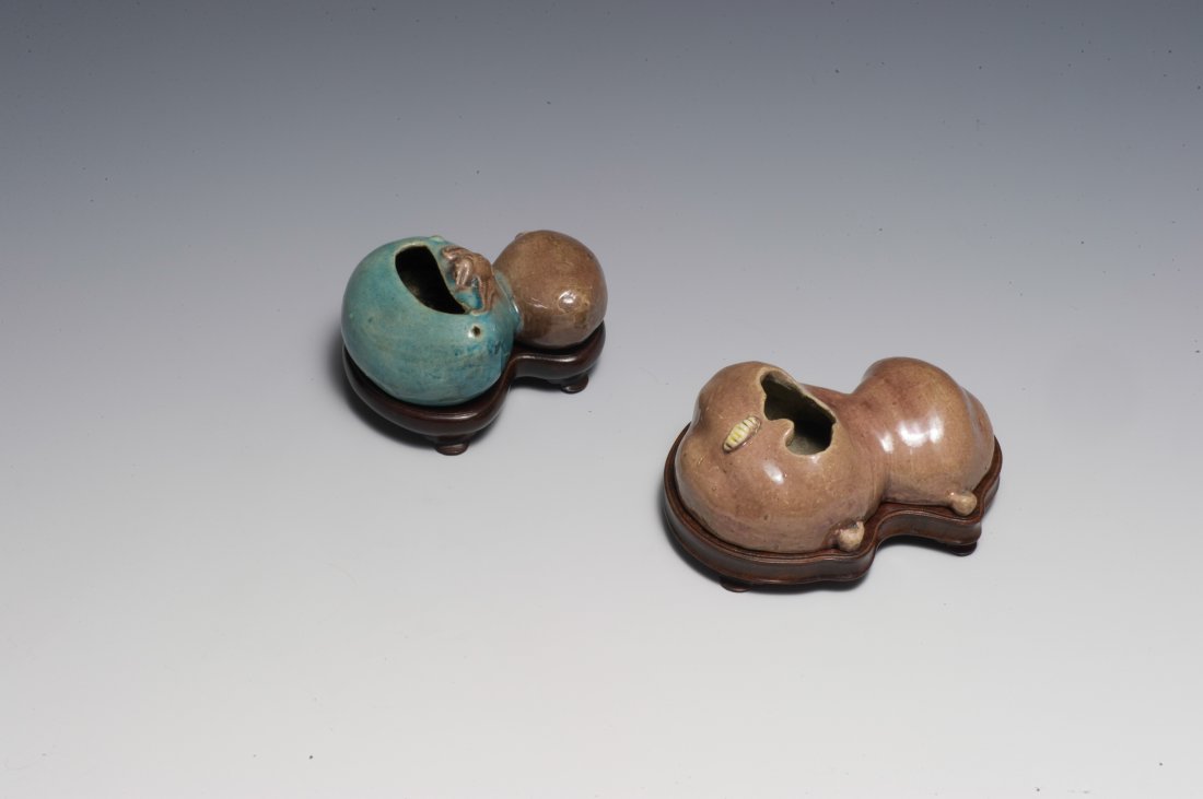 Two Double Peach Water Droppers, 18th-19th C. (1 of 9)