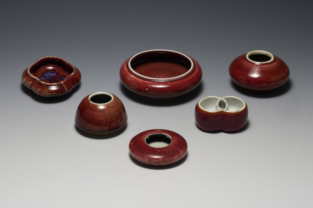 6 Red Glazed Brush Washers/ Pots 18th-19th C. (1 of 10)