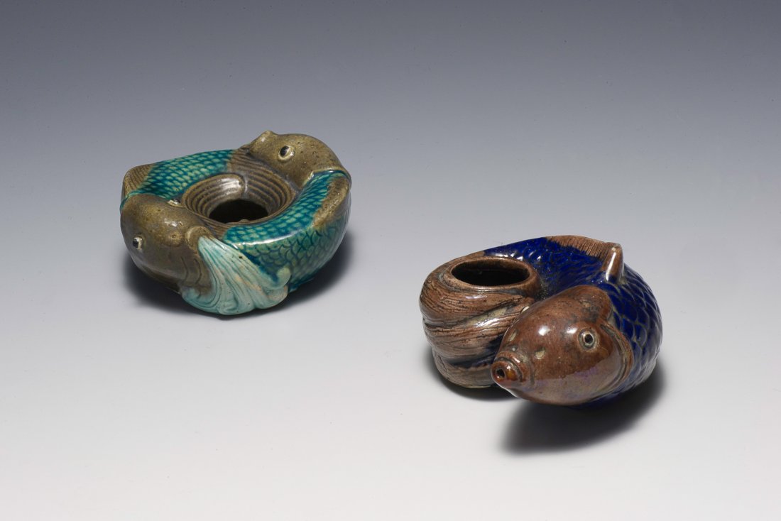 2 Porcelain Fish Brush Pots, 18th - 19th Century (1 of 7)