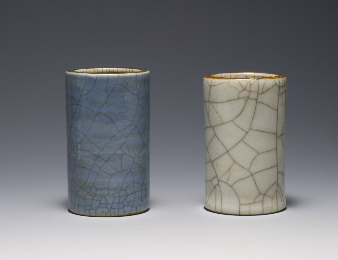 2 Ge Glazed Brush Pots, 19th Century (1 of 7)