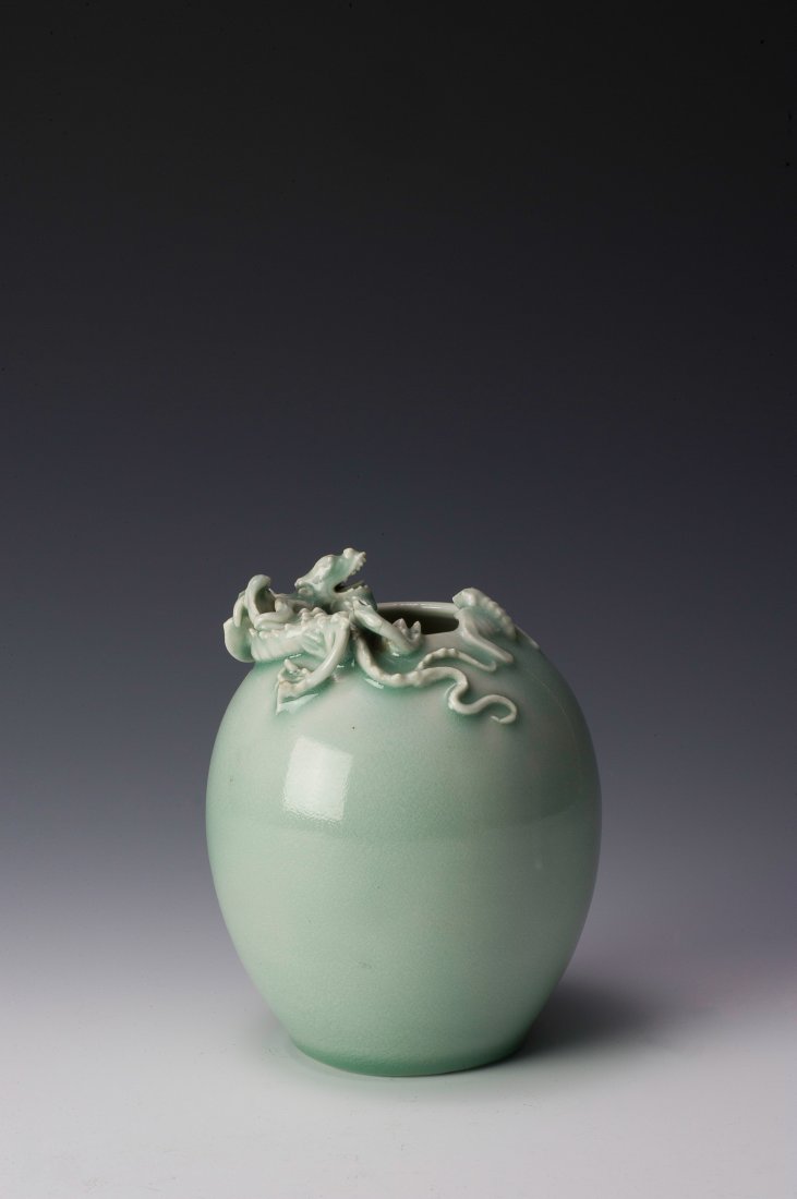 Celadon Chilong Brush Washer, Republic Period (1 of 6)