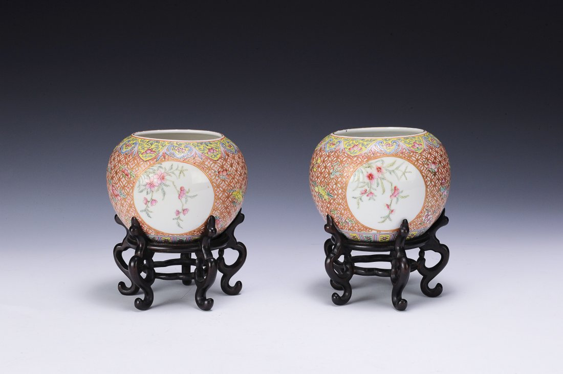 Pair of Famille Rose Brush Washers, Republic (1 of 8)