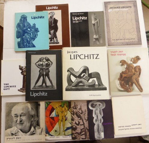 Thirteen books and catalogs regarding Jacques Lipchitz:: Thirteen books and catalogs regarding Jacques Lipchitz: A.M.Hammacher NY 1973, M’mitveh L’pessel, Tel Aviv 1992, Jacques L, Tel Aviv 1971, Mitvim L’bronza, Jerusalem 1971, London 2009, Berlin 19