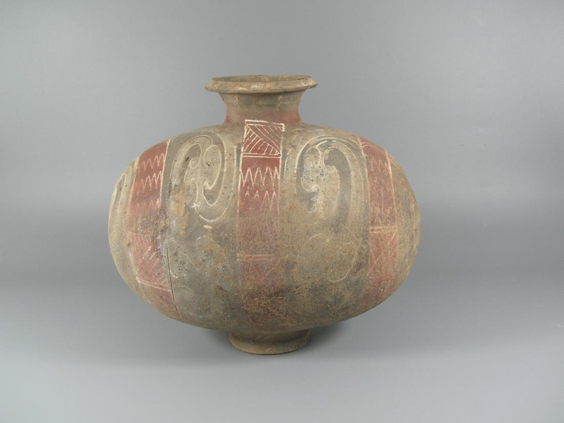 Han Dynasty Painted Pottery Coconut Vase (1 of 9)