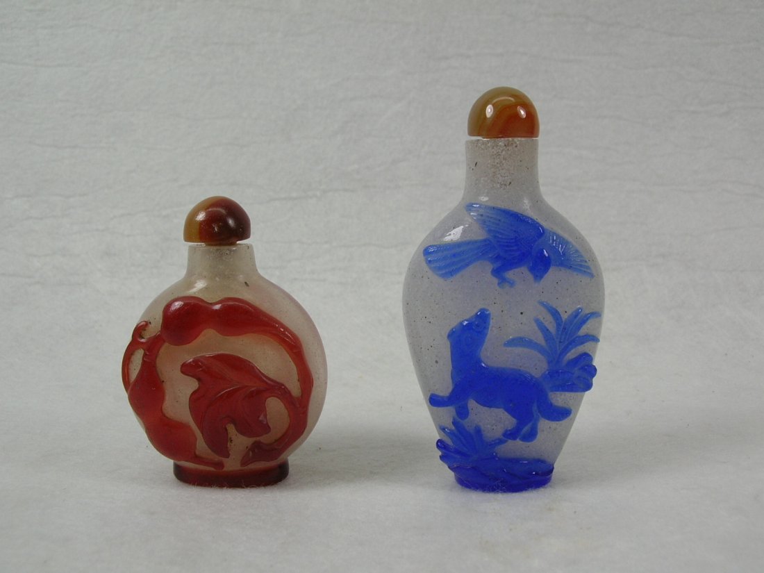 Two Chinese Beijing Glass Snuff Bottles Qing Dynasty (1 of 9)