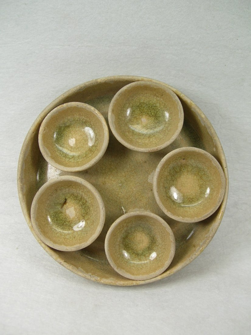 Song Dynasty Celadon Dish with Five Small Cups (1 of 9)
