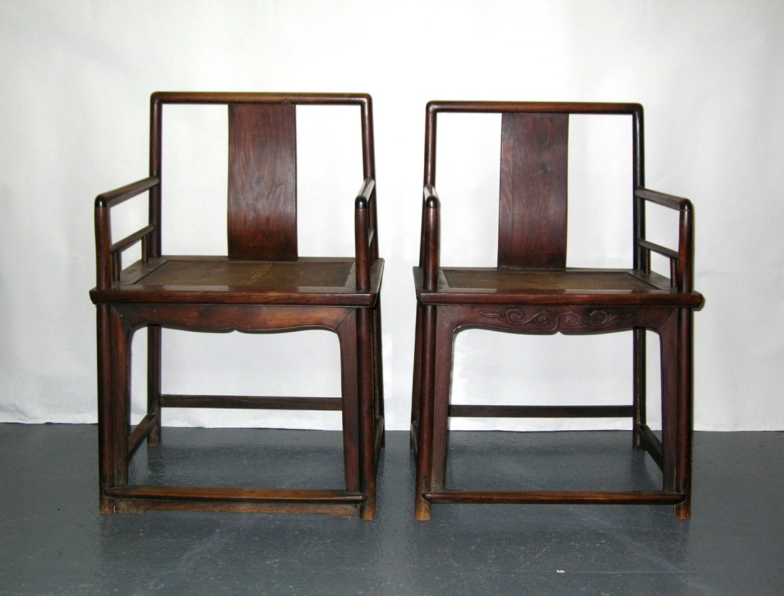 Two Chinese Huanghuali Rose Chairs 18th Century (1 of 10)
