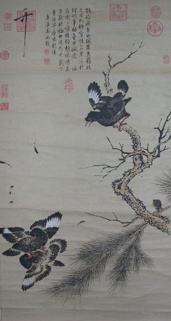 Decorative Chinese Scroll Painting Birds (1 of 7)